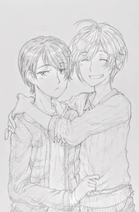 仲良しさん🌸
#アナログ #イラスト #落書き #男の子 