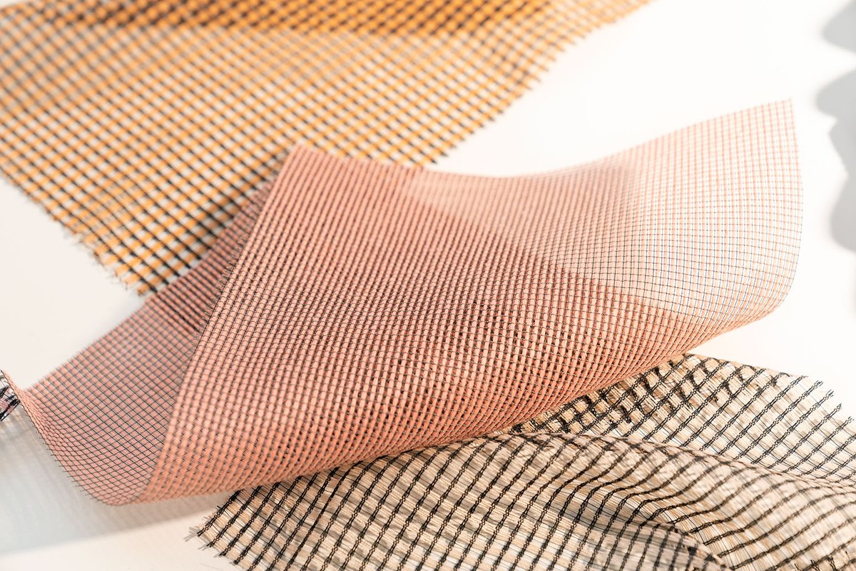 Vescom's tweet photo. Introducing: transparent curtain fabrics Teon and Nias. Both fabrics are studies in openness and airiness. They provide privacy and connection through subtle, floor-to-ceiling borders that maintain sightlines while balancing light levels. Learn more:   
https://t.co/sglIKdEeCu https://t.co/2KtLAKb2CJ