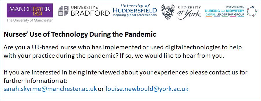 Dawn Dowding (@decisiondawn) on Twitter photo Following on from our survey we are now recruiting nurses who are willing to discuss their experiences of using technology during the pandemic - details π<a href="/BurdettTrust/">Burdett Trust π</a> <a href="/DHCNIO/">Digital Health CNIO Network</a> <a href="/nickhardiker/">Nick Hardiker</a> <a href="/HanbridgeSA/">Sarah Hanbridge RN</a> <a href="/vercelli83/">Amy Vercell</a> <a href="/JoD1905/">Jo Dickson</a> Following on from our survey we are now recruiting nurses who are willing to discuss their experiences of using technology during the pandemic - details π<a href="/BurdettTrust/">Burdett Trust π</a> <a href="/DHCNIO/">Digital Health CNIO Network</a> <a href="/nickhardiker/">Nick Hardiker</a> <a href="/HanbridgeSA/">Sarah Hanbridge RN</a> <a href="/vercelli83/">Amy Vercell</a> <a href="/JoD1905/">Jo Dickson</a>