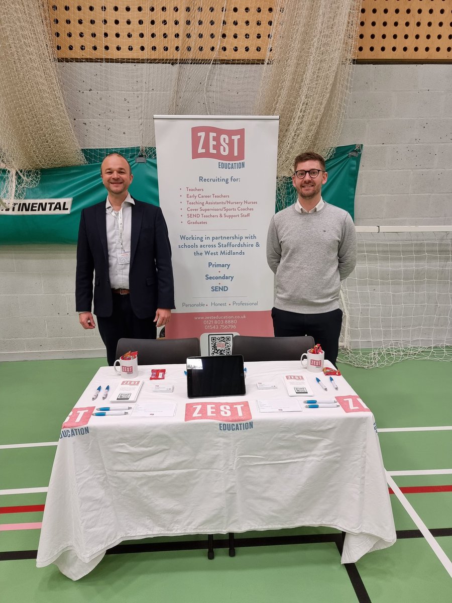 Zest_Education's tweet photo. We're up in sunny Stoke today at @SOTCollege careers fair, so come and say "hi" to our Brad and Mitch if you're about ๐
#supportstaff #workinschools https://t.co/mY9pP8u8eA