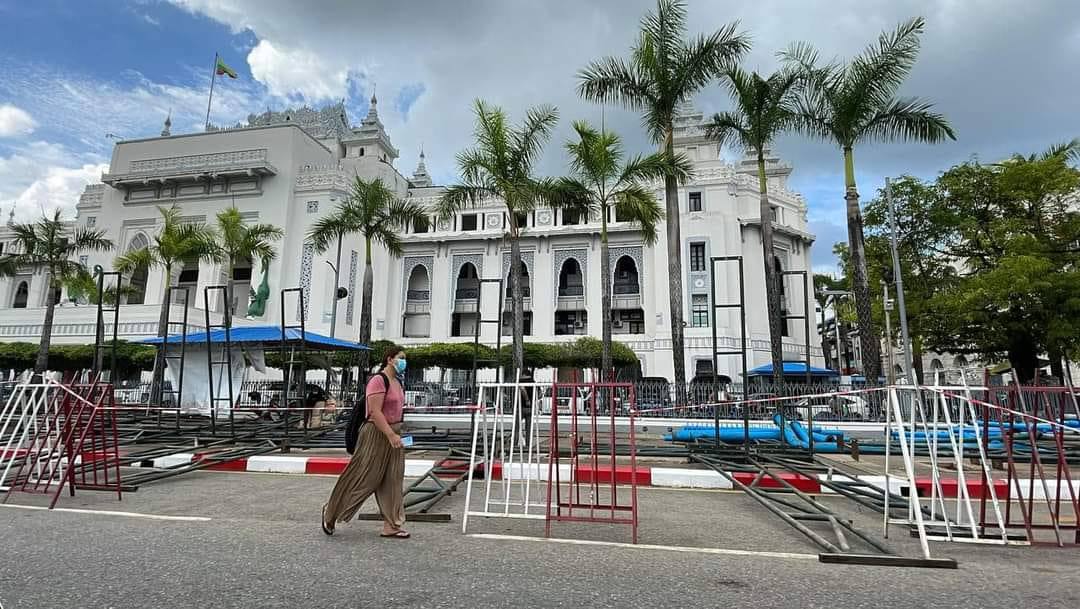 Junta has been building pavilions in major cities to celebrate Thingyan, Myanmar’s NewYear in April.Singapore DJ group Rave Republic refuse to perform at as Junta organized event. #ASEAN_StopLegalizingJunta #2022Mar22Coup #WhatsHappeningInMyanmar