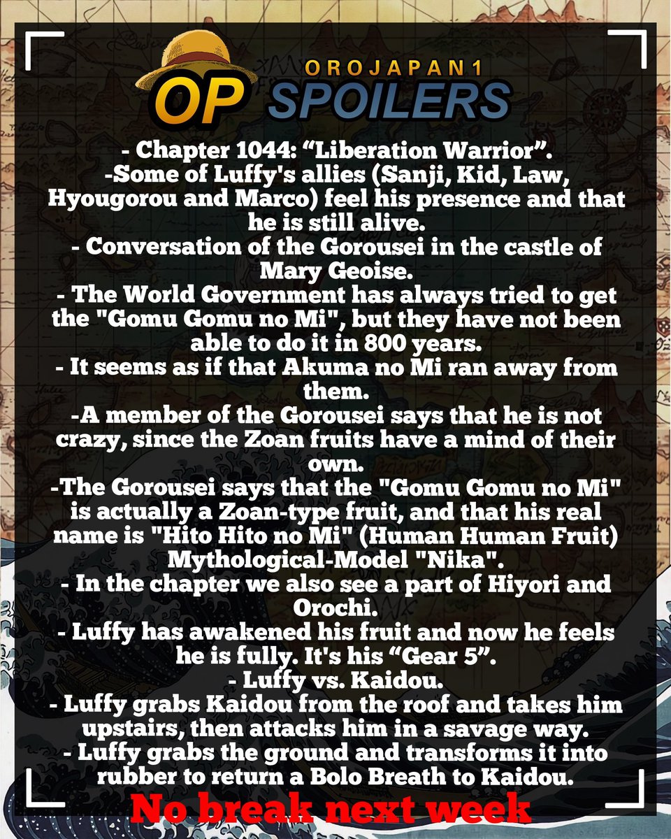 OROJAPAN on X: Chapter 1,045 early spoilers ! 🔥🔥 #ONEPIECE1045