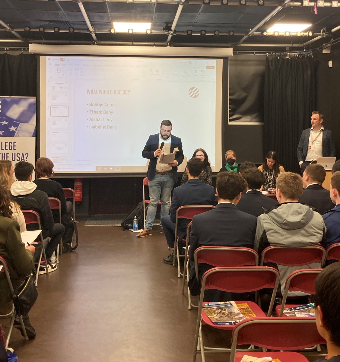 ueseducation's tweet image. Our mock admissions event yesterday evening was a great success, thanks to our host @WetherbySenior and presenters from @EndicottCollege, @nyuniversity, @NotreDame, and @USC! It was amazing to see everyone in person again, and we all learned a lot!