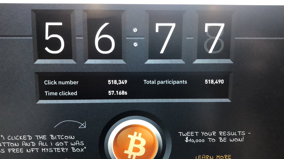 Участвовала в розыгрыше 1 биткоина. Кто ещё не пробовал - вам удачи) ждём роста) #BitcoinButton  #Binance