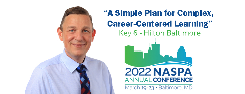 mmpeck's tweet photo. @dradampeck is spending his birthday doing what he does best at #NASPA22. If you miss "A Simple Plan for Complex, Career-Centered Learning," you can buy the book: https://t.co/3wpDyD6XuQ #studentaffairs #CareerReady #assessment #newbook #professionaldevelopment #happybirthday https://t.co/RWaPUlJk1d