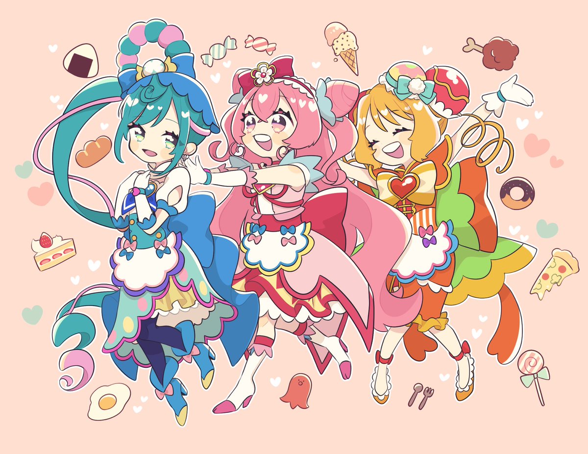 「デリシャスマイル〜!!

#プリキュア #デパプリ #precure 」|はたほまめ🌽お仕事募集中のイラスト