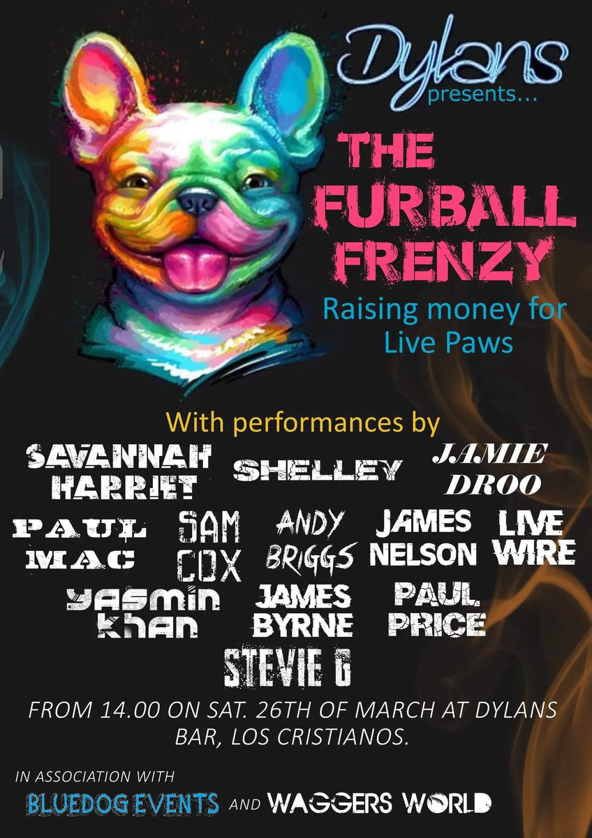 live_paws's tweet photo. This Saturday at Dylans Bar #LosCristianos fundraising event for our dogs! Join us #RescueDogs #dogsoftwitter https://t.co/ddzOKK3w4W