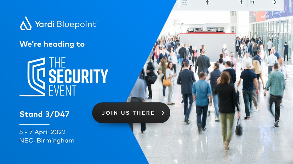 .<a href="/Yardi/">YARDI</a> is excited to exhibit at <a href="/SecurityEventUK/">The Security Event</a>, <a href="/thenec/">The NEC</a> Birmingham 5-7 April 2022 to showcase <a href="/yardibluepoint/">Yardi Bluepoint</a> #VisitorManagement and its integration with leading access control manufacturers. Visit #TeamYardi on Stand 3/D47 and register for free at bit.ly/3JBVSRp!