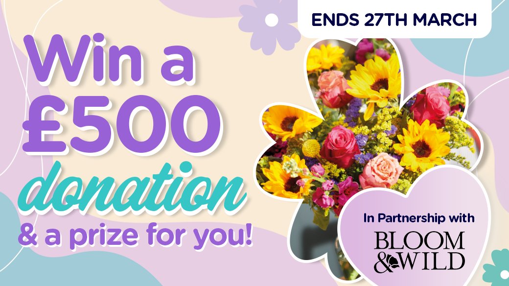 WIN a £500 donation and 3 months of flowers for you in our (M)others Day giveaway, courtesy of <a href="/BloomandWild/">Bloom & Wild</a>. Click on one of the participating retailers on our competition page to enter!

Enter now: l8r.it/8DUK
#easyfundraising #mothersdaygiveaway #fundraising