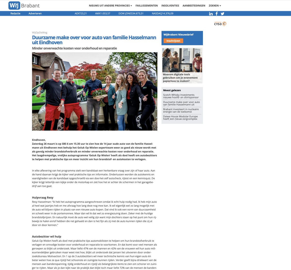 gelukopwielen's tweet photo. Dank @wijbrabant voor de mooie publicatie!!  Kijken  dus allemaal zaterdag naar Geluk O Wielen om 15.30 uur!

https://t.co/3xLTJYW4dC

#profile #mijngarage.nl @profile @mijngaragenl https://t.co/Z4TEe7aSp8