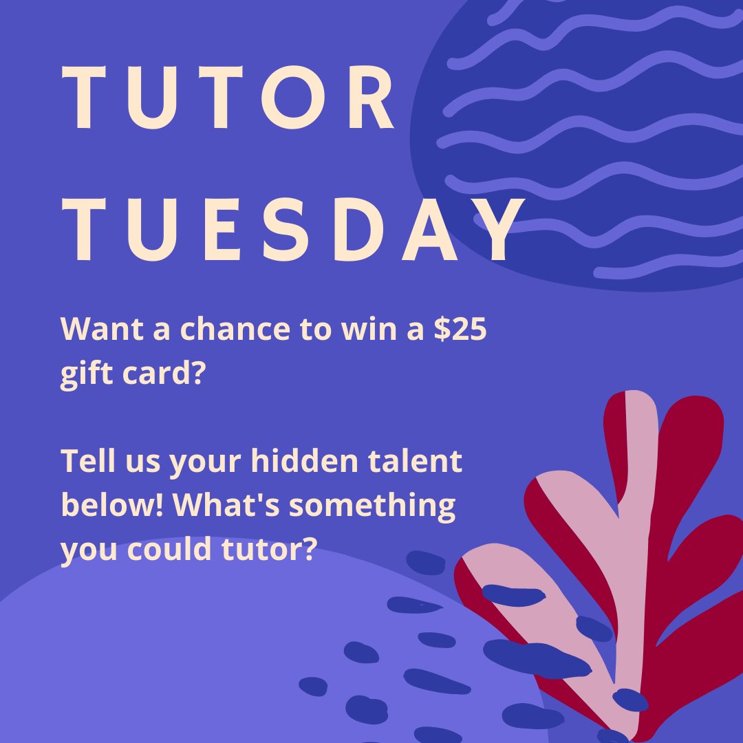 It's Tutor Tuesday! 

Tell us your hidden talent-- what's something that YOU could tutor? 

Answer for a chance to win a $25 gift card!

Come meet some of our peer tutors at a Study Jam event, link in bio. 

#MohawkCollege #MohawkLSC #StudyJam