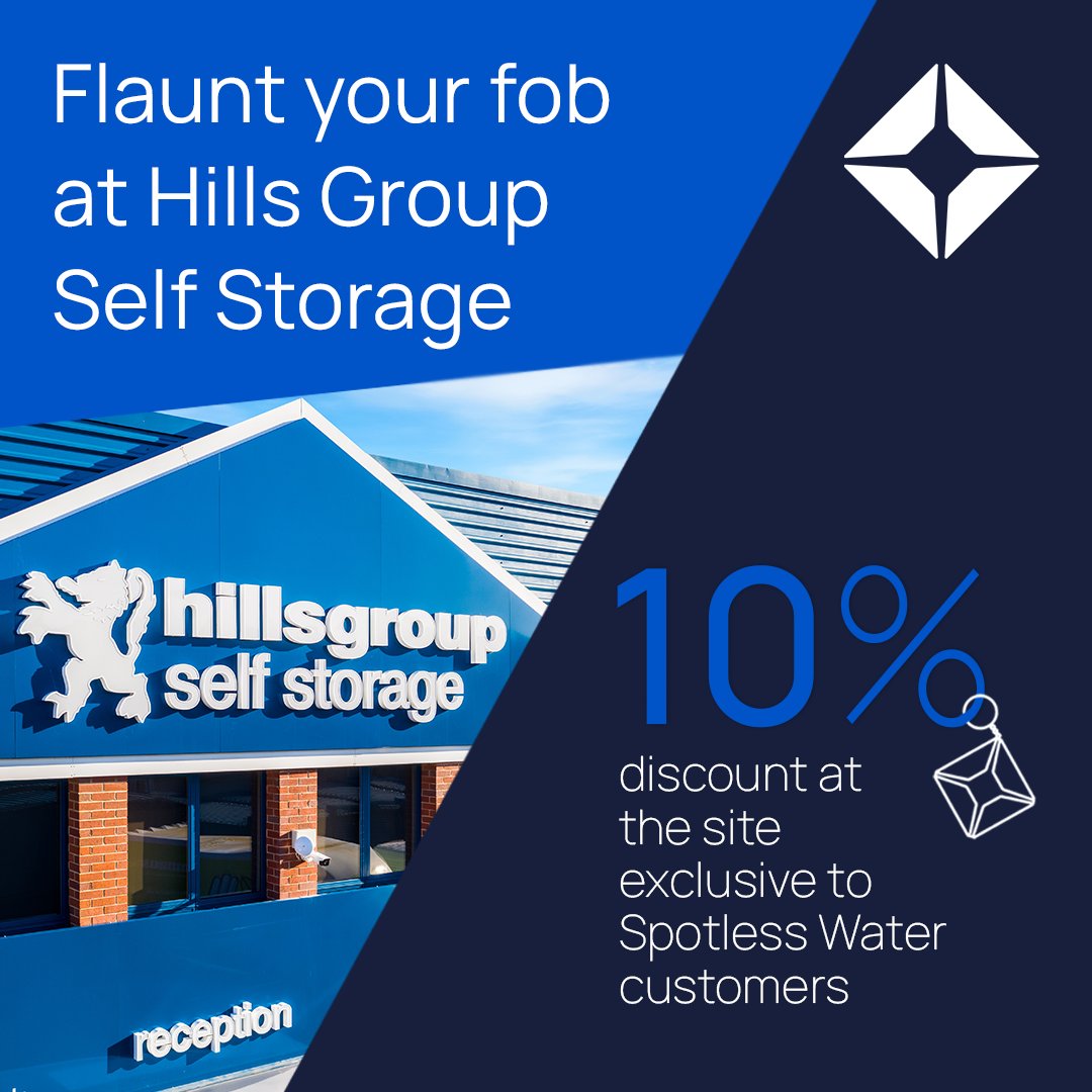 Flaunt your fob at Hills Group Self Storage in Colchester for 10% discount! Exclusive to Spotless Water customers only! #spotlesswater #purewater #spotlesswateruk #windowcleaning #carvaletiing #cardetailing #aquarium #cleaning