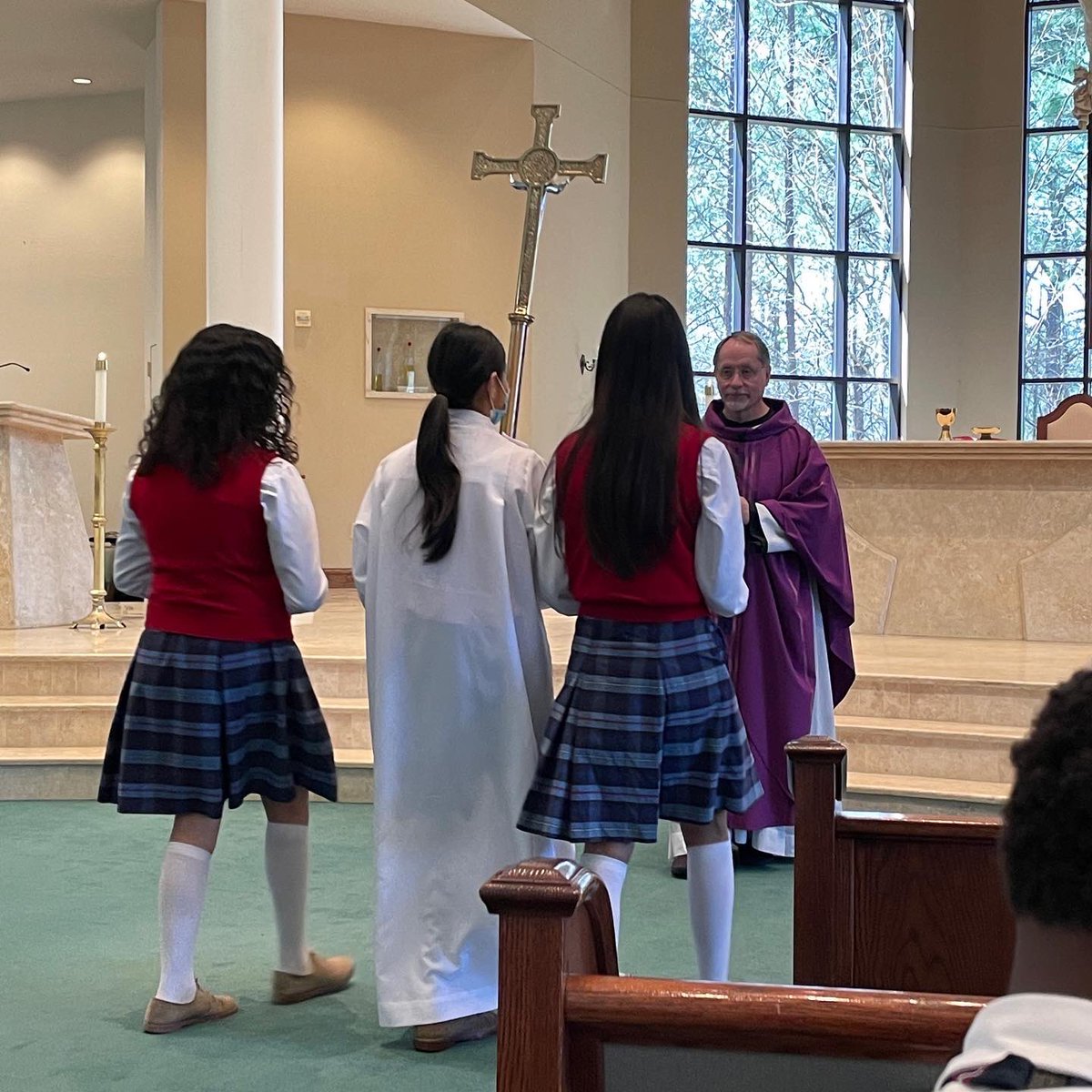 Thank you Fr John from <a href="/SPBCatholic/">St. Philip Benizi</a> for celebrating mass with OLV yesterday as we prepare for Easter. This is Fr John’s last mass with OLV as we are closing at the end of the year. Fr John’s support of our students over the years has been a true blessing. Thank you Fr John!