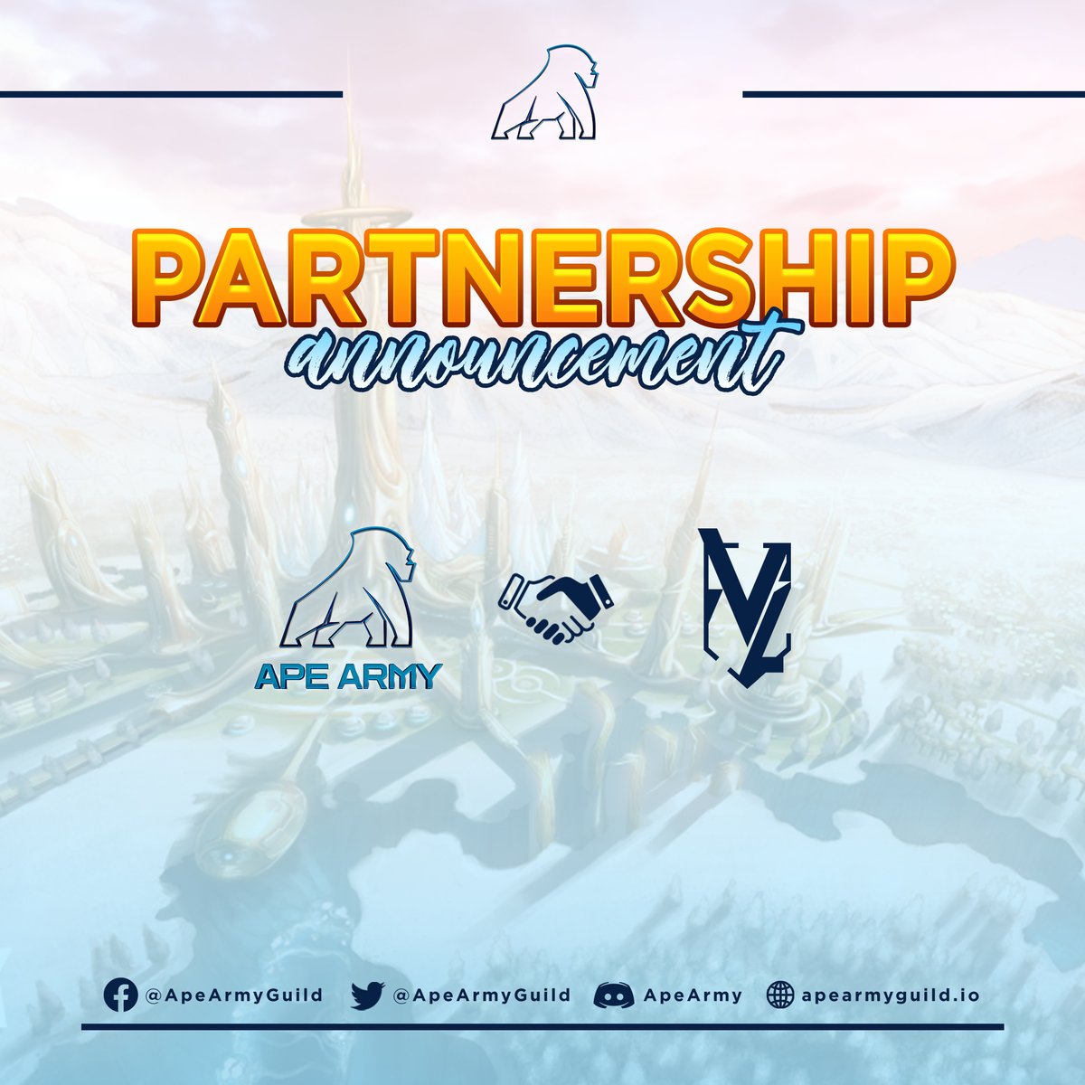 We are thrilled to  announce our official partnership with <a href="/meridiumzone/">Meridium Zone</a> NFT.

It is a 10k hand-drawn digitally painted NFTs and an ancient alien inspired collection and part of 
<a href="/TheAndrometa/">Andrometa</a> metaverse P&amp;E Game.

Join us in their community

discord.gg/g88UWHwmwU