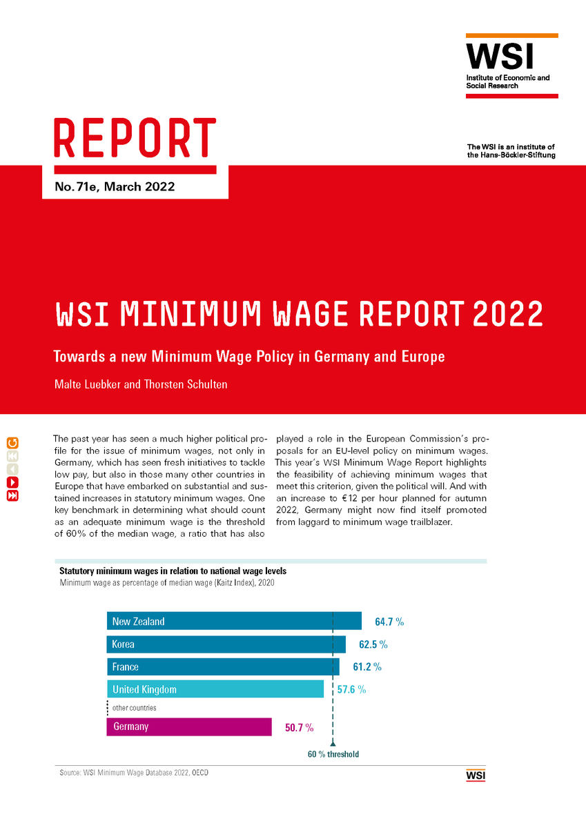ThorstenSchult6's tweet photo. Now available in English: Adequate #MinimumWages in #Germany and #Europe - The latest @WSIInstitut Minimum Wage Report with current data from 37 European and non-European countries and an analyisis of the curret status of the #EUMinimumWage Directive: https://t.co/nKpQFhl5Uc https://t.co/P4ZQFQ2n3u