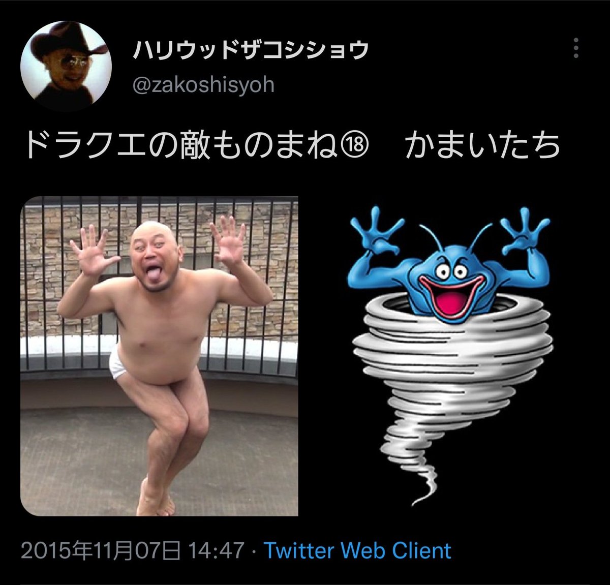 munya_are's tweet photo. @milkbread11134 ザコシショウのドラクエモノマネ好き https://t.co/tZEyKCizJ8