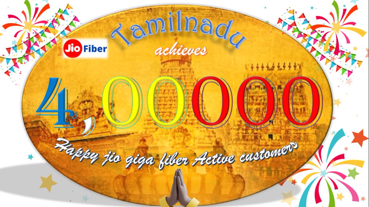 *Happy to Share, we have crossed an 4L Active Happy JioFiber Customer Base in TN* 🕺🕺🕺💃💃💃💃 #JIOFIBER #JIOFIBERNET #JIOFIBERCHENNAI #JIOFIBERMADHAVARAM