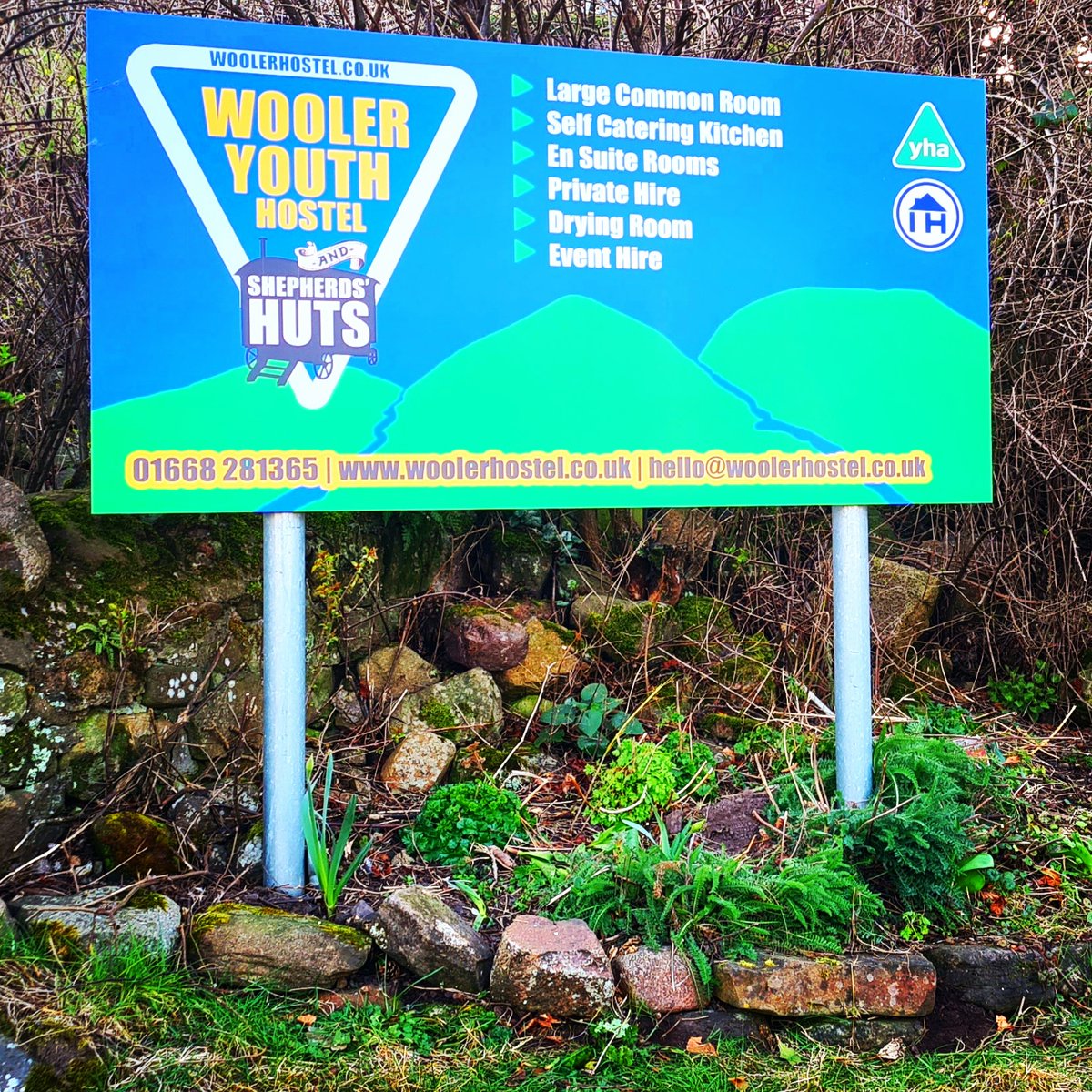 WoolerYHA's tweet photo. Loving our new entrance sign! Our old one was starting to blend in with the background,  this one certainly doesn't! 
@indiehostelsuk @YHAOfficial @NNTourism @CheviotCentre #hostel #yha #youthhostel https://t.co/Hh0DyKX9Sc