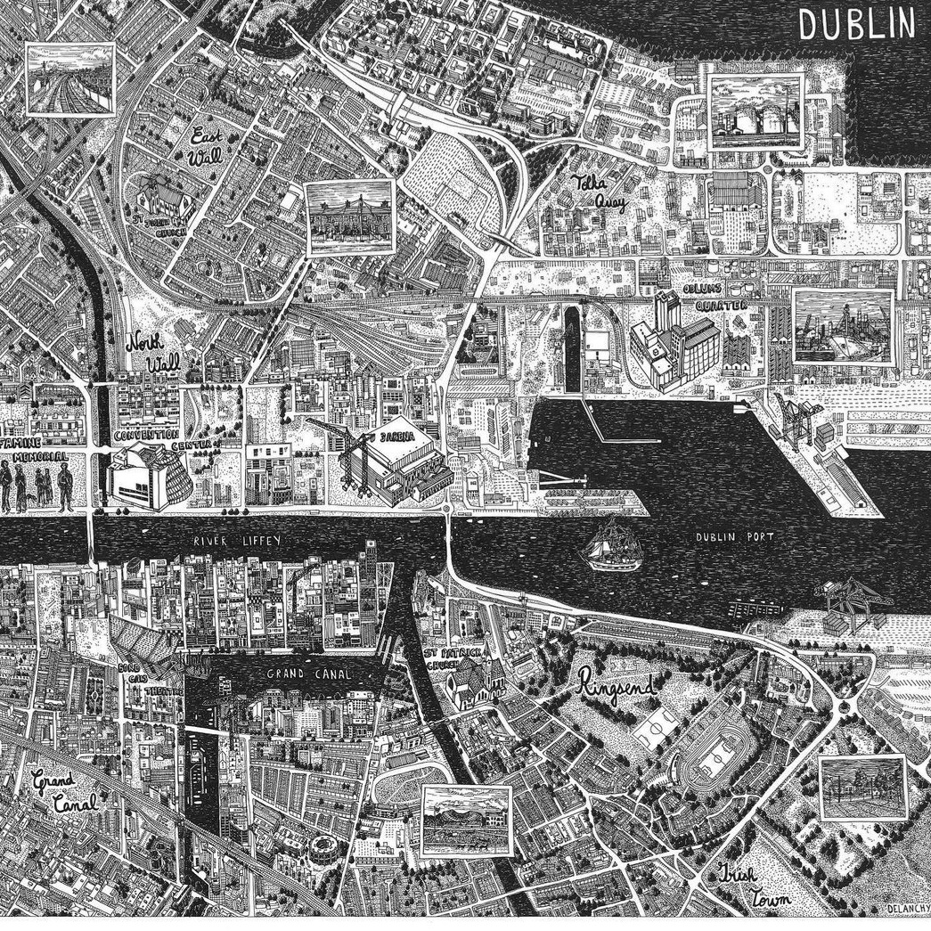 De Hong-Kong à Dublin en passant par Montpellier, de la cartographie urbaine réalisée à la main, en grand-format, avec beaucoup de patience et un Rotring.

Je viens de découvrir le travail cartographique de @sarahdelanchy (sur Insta) et je 😍😍😍