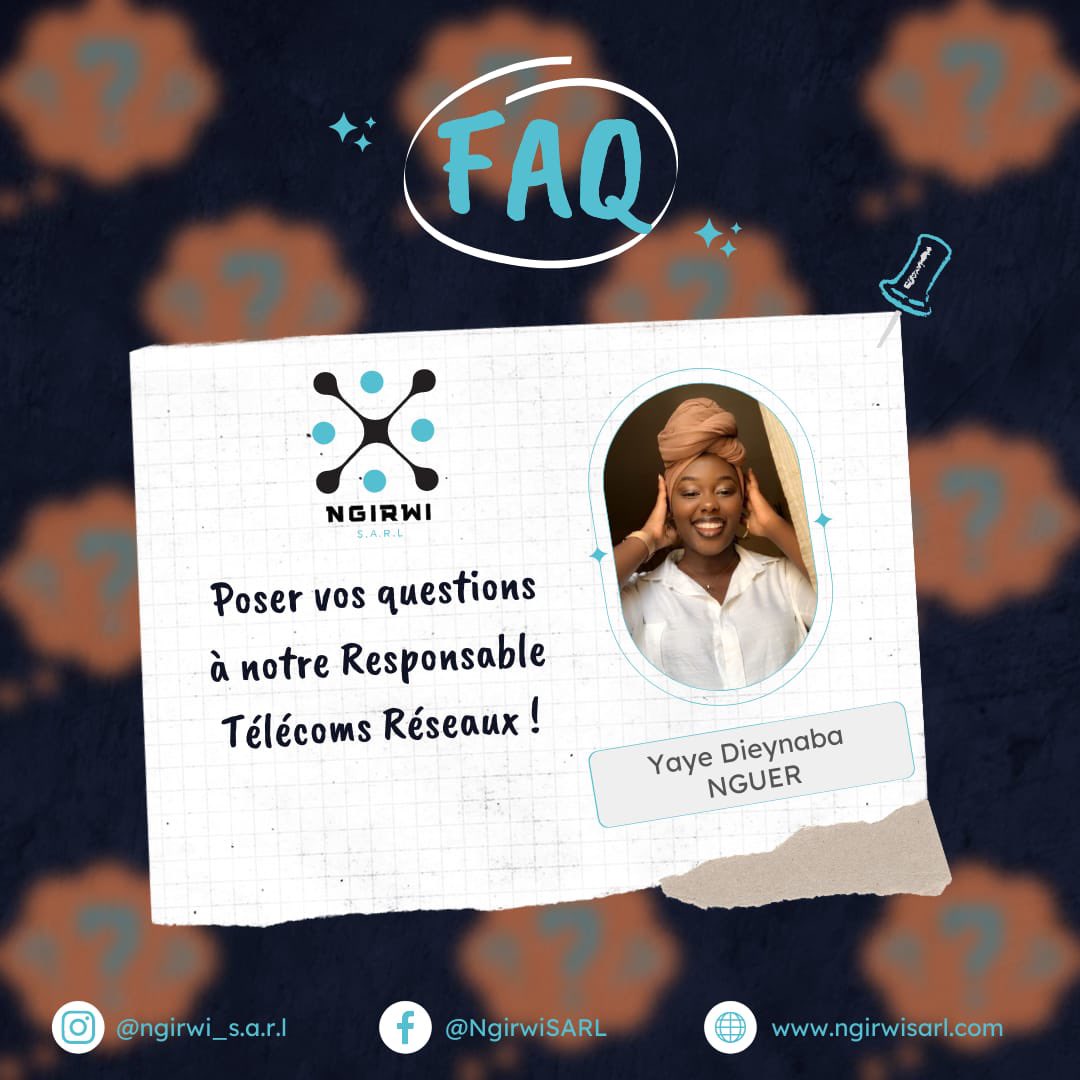ngirwi's tweet photo. Voici notre responsable Télécom réseaux ayant joué un rôle très important dans la conception de https://t.co/O7Dm1aCOQb.

C'est aujourd'hui l'occasion de poser toutes vos questions en commentaire ou en dm.

#FAQ https://t.co/yc8IVfRHQm