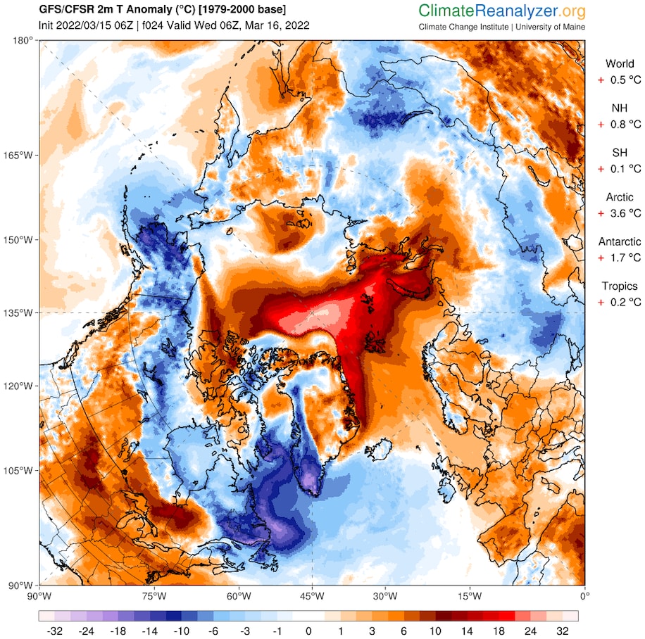 Kızgın boğayı görüyor musunuz? Kuzey kutbunda normalin 50 derece üzerinde sıcaklık ölçülmüş  #climateCrisis #iklimkrizi washingtonpost.com/weather/2022/0…