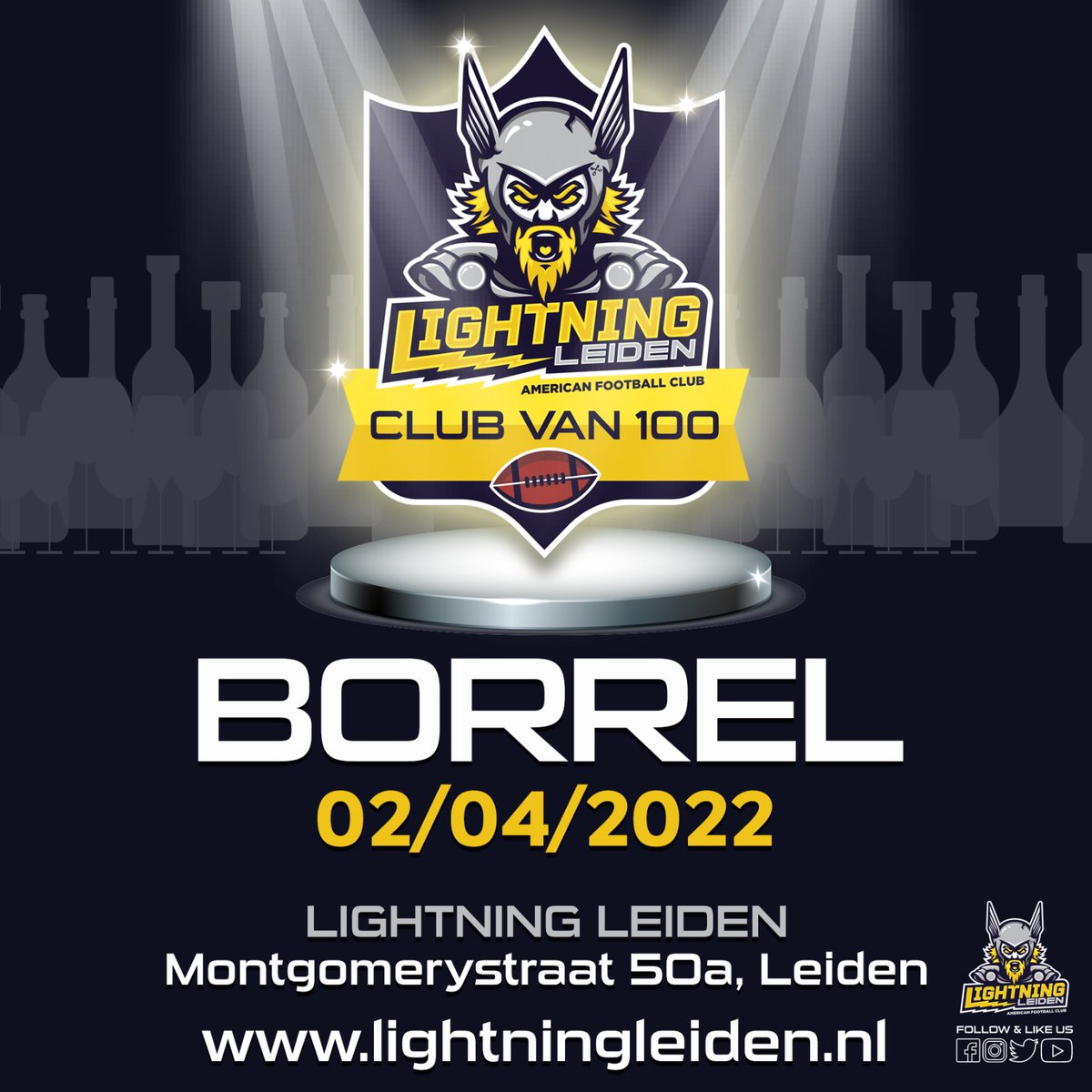 Zaterdag 2 april a.s. is het weer tijd voor de jaarlijkse borrel van de Club van 100 waar bepaald gaat worden wat het specifieke project voor dit jaar gaat worden. Als Club-van-100 lid ben je van harte welkom van 17u tot 18:30u. Meer weten, kijk op: lightningleiden.nl/support-us/lig…