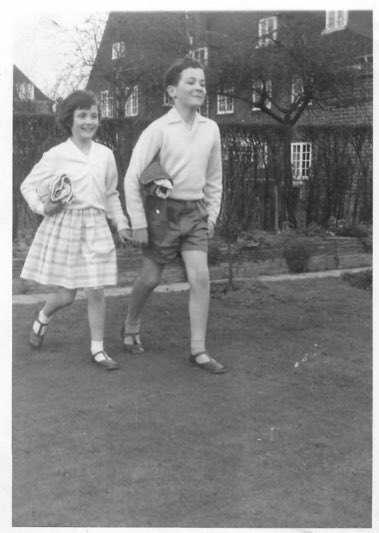 The reference photo for this idylic Peter and Jane illustration was actually taken in a back garden in Hampstead Garden Suburb.  Artist #MartinAitchison's two young neighbours (in real life Jean and Andrew) posed regularly for the books, circa 1963