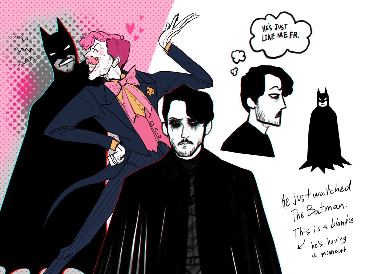 smledog15578's tweet photo. Some demon possessed me and gave me sensory overload to draw all of this
#markiplier #darkiplier #WilfordWarfstache #batman #joker https://t.co/yJ9NKQss3A