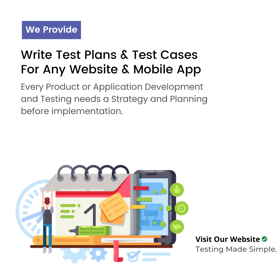 testing_simple's tweet image. Write Test Plan and Test Cases
Uk Based🏴
We Offer Wide Range Of Software Testing Services Covering Various Industries
Committed To Serving Clients♥️
👇👇
testingmadesimple.co.uk
#softwaredevelopment #bugtracking #softwaretesting #testautomation #qa