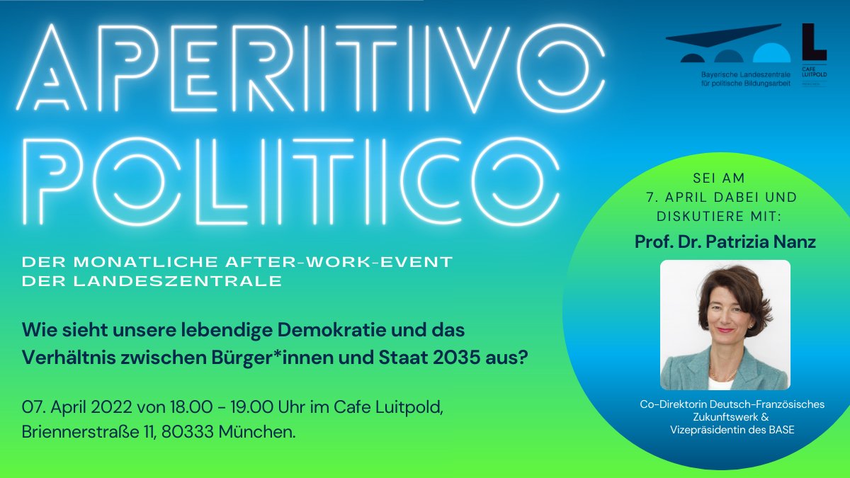eKairos_'s tweet photo. Einladung zum Aperitivo Politico am 7. April im Cafe Luitpold München🙌 @lz_bayern @Bildnerin | Anmeldung unter: https://t.co/cCngU0MXaw https://t.co/VcRcRzPvBo