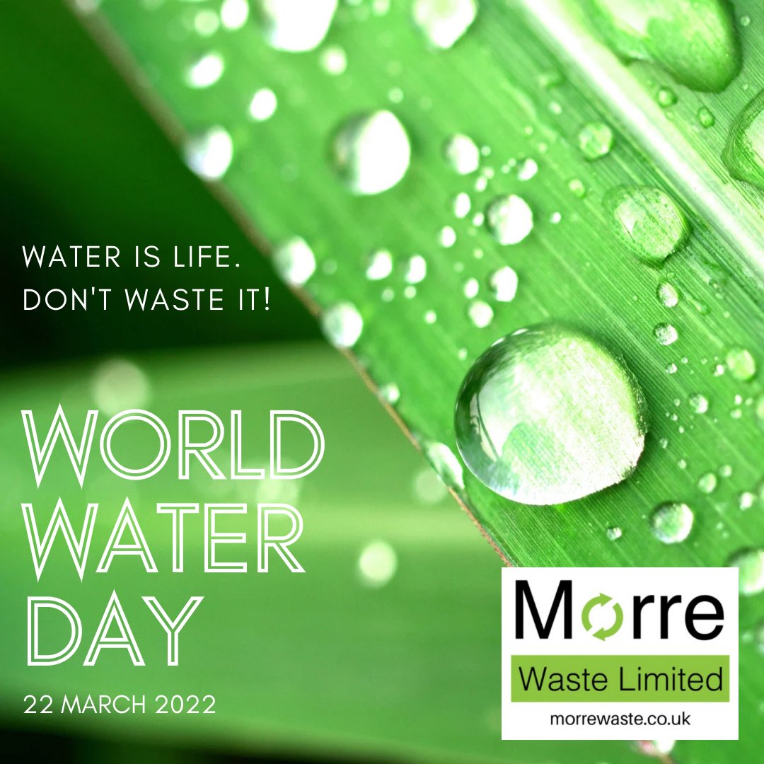 Today, 22 March 2022 
#WorldWaterDay 💦💦
Water is Life. Don’t waste it… 💦💦
.
.
.
.
.
.
#worldwaterday2022 #waterislife #waterisourworld #morrewastelimited #wastemanagement #ourplanetmatters #recycle♻️ #BizBritain #tweetuk #SaveWater #everydropcounts @87Retweet #UKEarlyHour