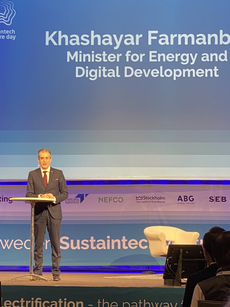 Today at #WorldWaterDay2022 we are participating in #swedensustaintech Opening remarks from Energy Minister Khashayar Farmanbar <a href="/Energi_mynd/">Energimyndigheten</a>