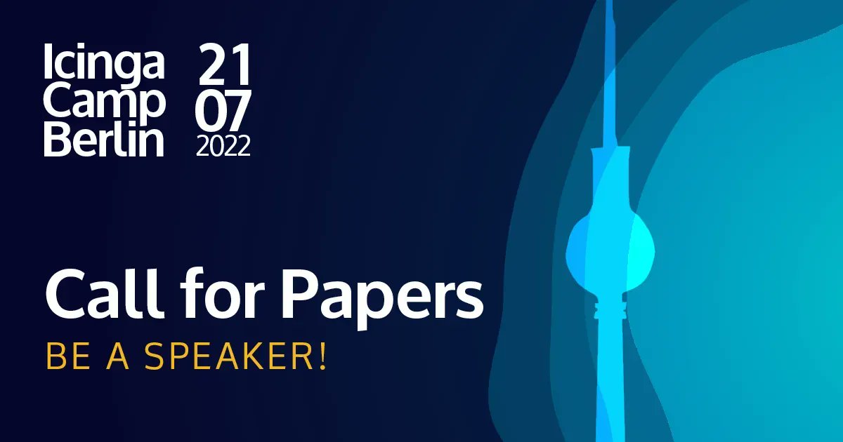 icinga's tweet photo. Calling all #monitoring enthusiasts wanting to share their ideas and work! 
Turn in your talks for #IcingaCamp 2022 and choose, whether you’d like to speak 30 minutes or 45! 
Submit your proposal here: https://t.co/Det6IGURmI https://t.co/aPk7aD010f