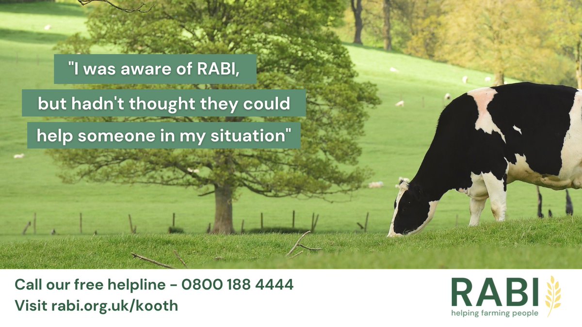 “I was aware of RABI… but I hadn’t thought they’d be able to help someone in my situation.” We can support farming people in more ways than you might think. Call us 0800 188 4444. #HelpingFarmingPeople