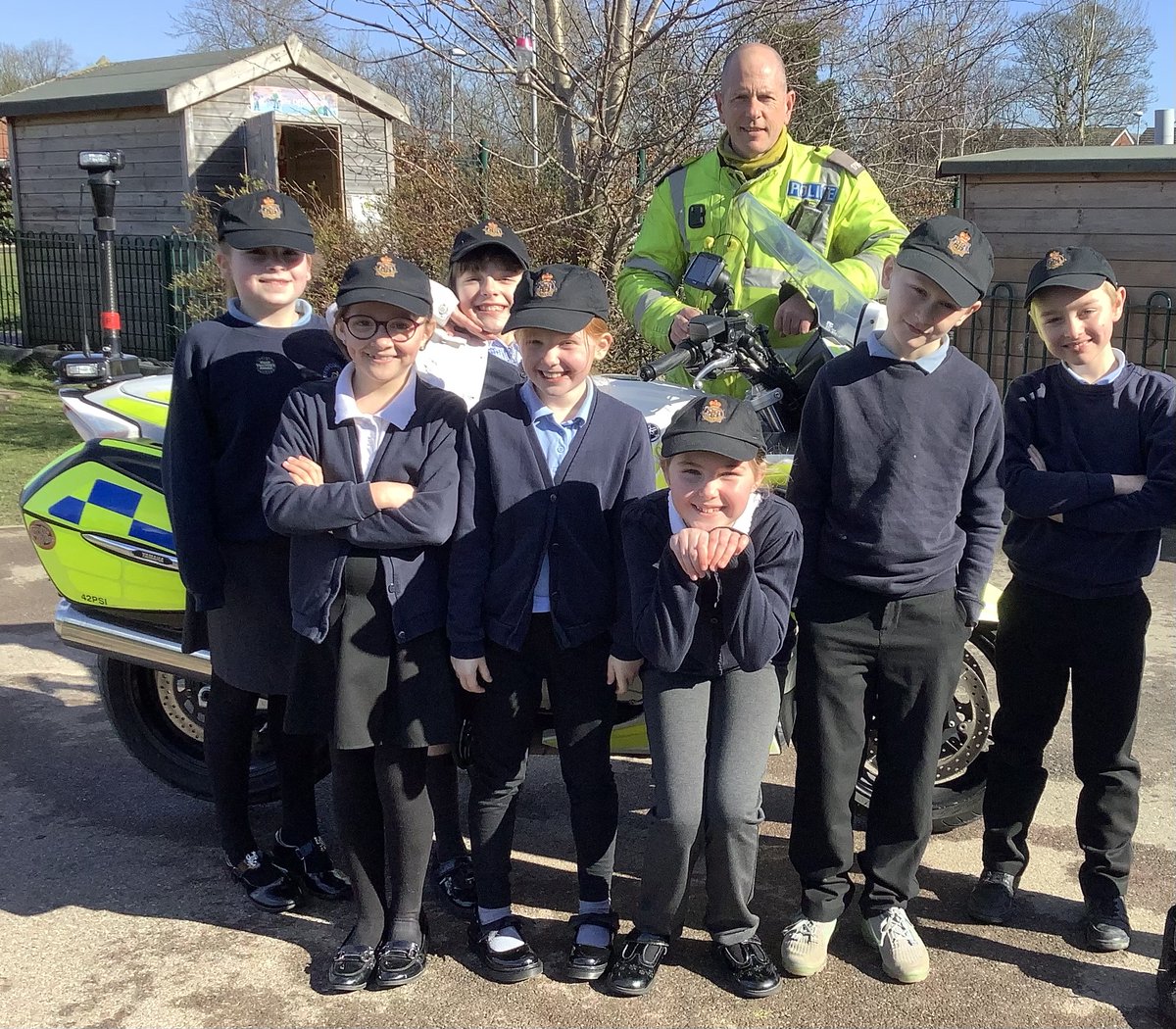 westcornforthps's tweet image. Our Mini Police enjoyed looking at a police motorbike when the police visited our school last week. They got to sit on the bike and chat to the police officer. @Durpol_Bikes