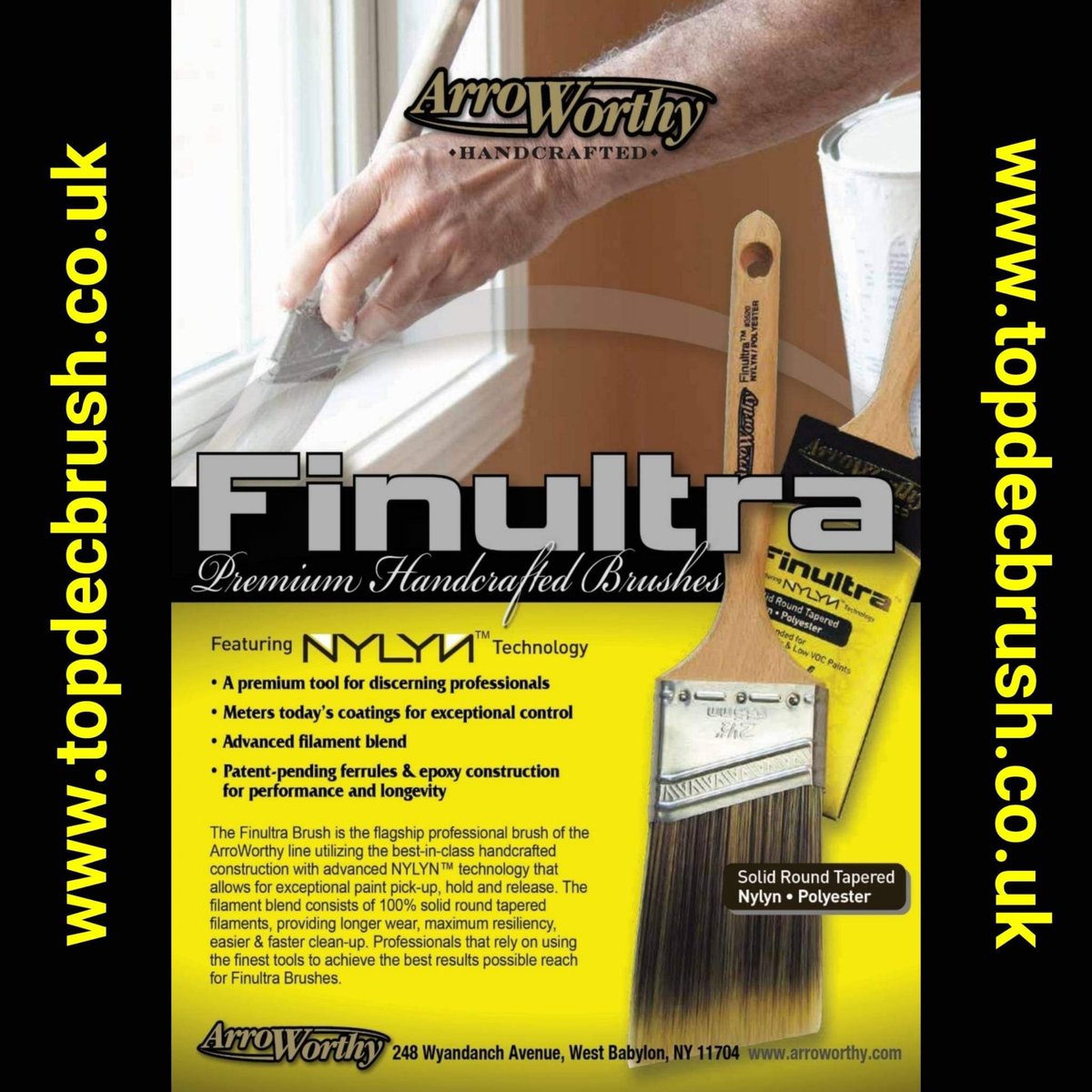 topdecbrush's tweet photo. Finultra ⭐⭐⭐⭐⭐
The flagship brush of Arroworthy with advanced filament for the ultimate finish

Get yours now in single sizes; straight &amp; angle cut and boxsets 
https://t.co/5SV3EvwRXu

#topdec #brushes #arroworthy @ArroWorthy_UK https://t.co/9Zm5ZXjEfT