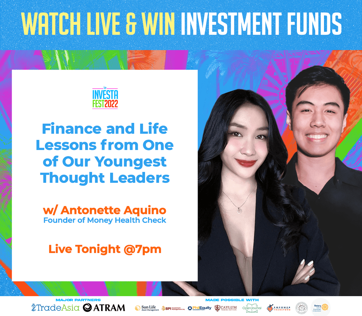 investagrams's tweet photo. 𝐅𝐈𝐍𝐀𝐍𝐂𝐄 𝐀𝐍𝐃 𝐋𝐈𝐅𝐄 𝐋𝐄𝐒𝐒𝐎𝐍𝐒 𝐅𝐑𝐎𝐌 𝐎𝐍𝐄 𝐎𝐅 𝐎𝐔𝐑 𝐘𝐎𝐔𝐍𝐆𝐄𝐒𝐓 𝐓𝐇𝐎𝐔𝐆𝐇𝐓 𝐋𝐄𝐀𝐃𝐄𝐑𝐒 🌟
Tomorrow, 7pm, we will be joined by the one and only ANTONETTE AQUINO in a live interview as she shares valuable lessons on both personal finance &amp; life in https://t.co/jGr5ysBlhL