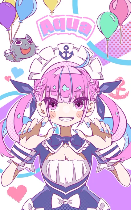あくた〜ん✨
 #イラスト #ホロライブ 
#あくあーと  #湊あくあ 