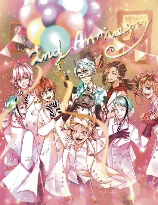 大遅刻ですが、2周年おめでとうございます!!!㊗️🎉

#ツイステ2周年
#twstファンアート 