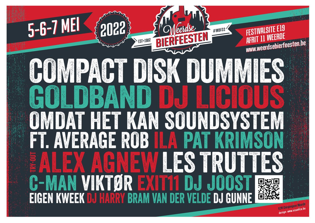 Voel je de lentekriebels? Check onze line-up voor de #WBF22 en koop je ticket voor het te laat is! Onze donderdag is al volledig uitverkocht.
Tickets &amp; info: weerdsebierfeesten.be
