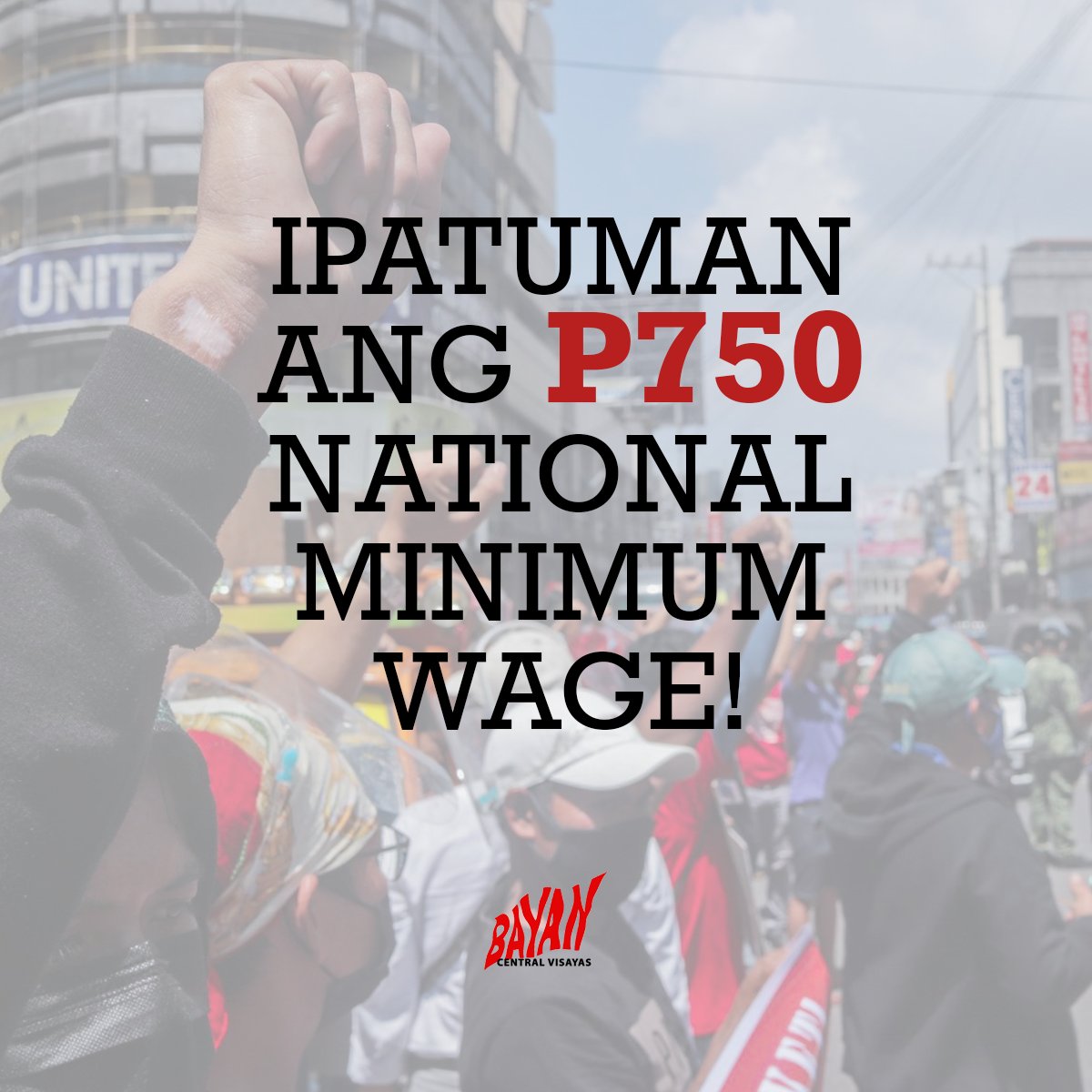 BayanCenvis's tweet photo. STATEMENT | We express FULL SUPPORT for the efforts of various labor orgs in pushing for a wage increase in CenVis. We join the call of workers nationwide to implement the P750 nat'l min. wage that labor groups have been clamoring for many years.

Read: https://t.co/syu65aWIzL https://t.co/WxrQuKmfJc