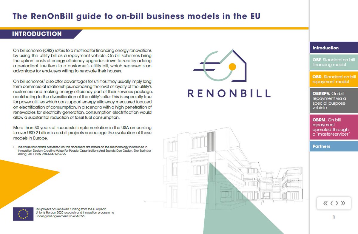 RenOnBill's tweet photo. 🏦 #onbill schemes offer a variety of advantages for utilities &amp; customers. But how to implement them in the EU? 

💡We illustrates key characteristics of four different business models in our new interactive factsheets &amp; related report

Read more here 👉 https://t.co/GqgCvaQVNb https://t.co/JZesG13rbn