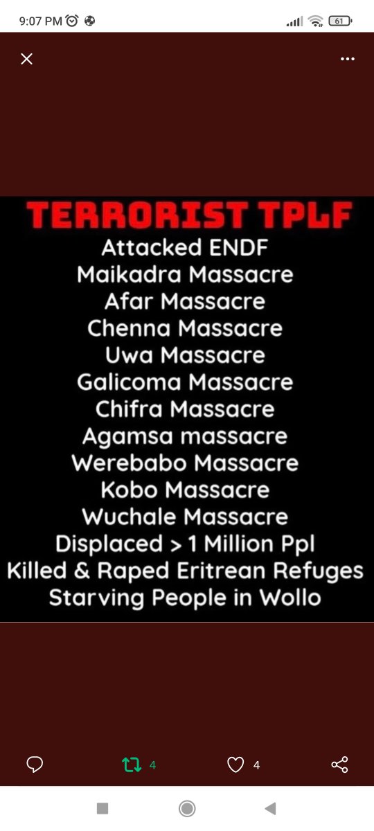 Amanuel69288179's tweet photo. @GHS @DrTedros @WHO The #TPLF lead by the @WHO director-general @DrTedros blocked humanitarian access to Tigray by wagging war in the Afar region 🇪🇹, and shelling civilians indiscriminately. Held #TPLF &amp; @DrTedros accountable for their crimes. #NoMore https://t.co/a7gzyQVQnN
