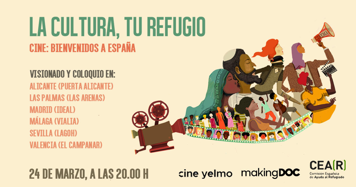 CEARMadrid's tweet image. 📽️🍿 ¿Quieres aportar tu granito de arena? Este jueves a las 20h en los @CineYelmo Ideal, tendremos un pase solidario de 'Bienvenidos a España' de @makingdoc ¡Os esperamos, gracias por ser Refugio! 💚

🎟️Reserva : yelmocines.es/sinopsis/bienv…

#LaCulturaTuRefugio