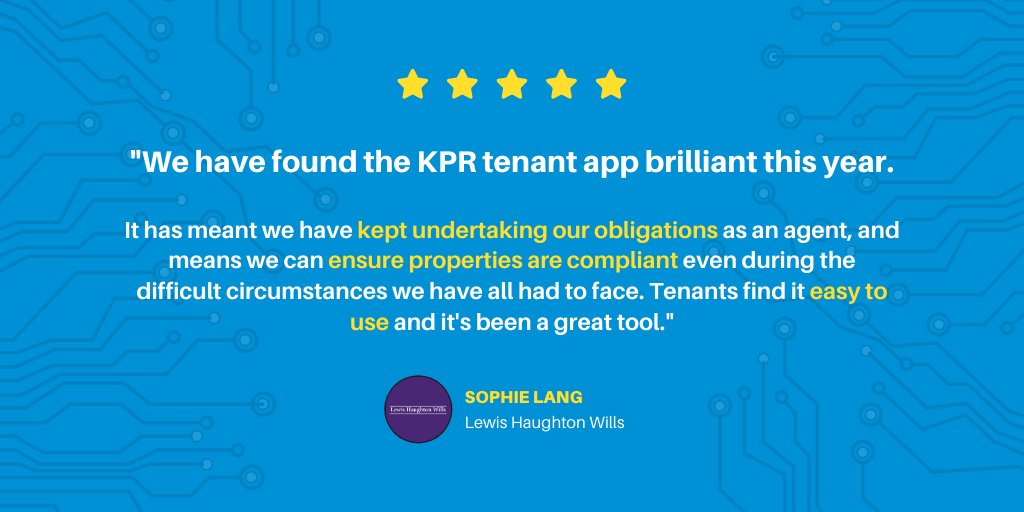 It's #TestimonialTuesday! 🙌 We love hearing about how our Tenant App helped agents over lockdown! It's feedback like this that inspires us to keep working harder! 👏 #KPR #LettingAgents #EstateAgents