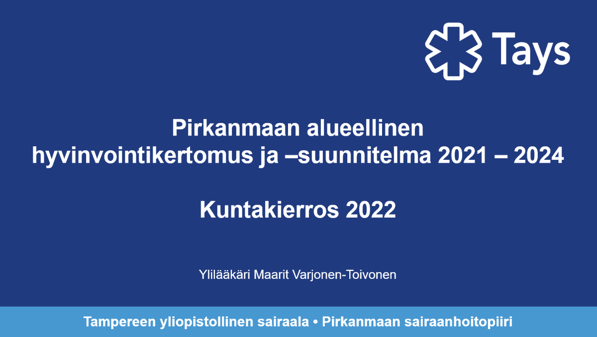 Kohta kaikkien 23:n #Pirkanmaa n kunnan kanssa käyty @MaaritVT vetämänä kuntakohtaiset keskustelut ja esittely Pirkanmaan alueelliseen hyvinvointikertomukseen ja -suunnitelmaan (2021 - 2024) liittyen #hyte #yhdessätekeminen @Tays_sairaala @PirkanmaanSote