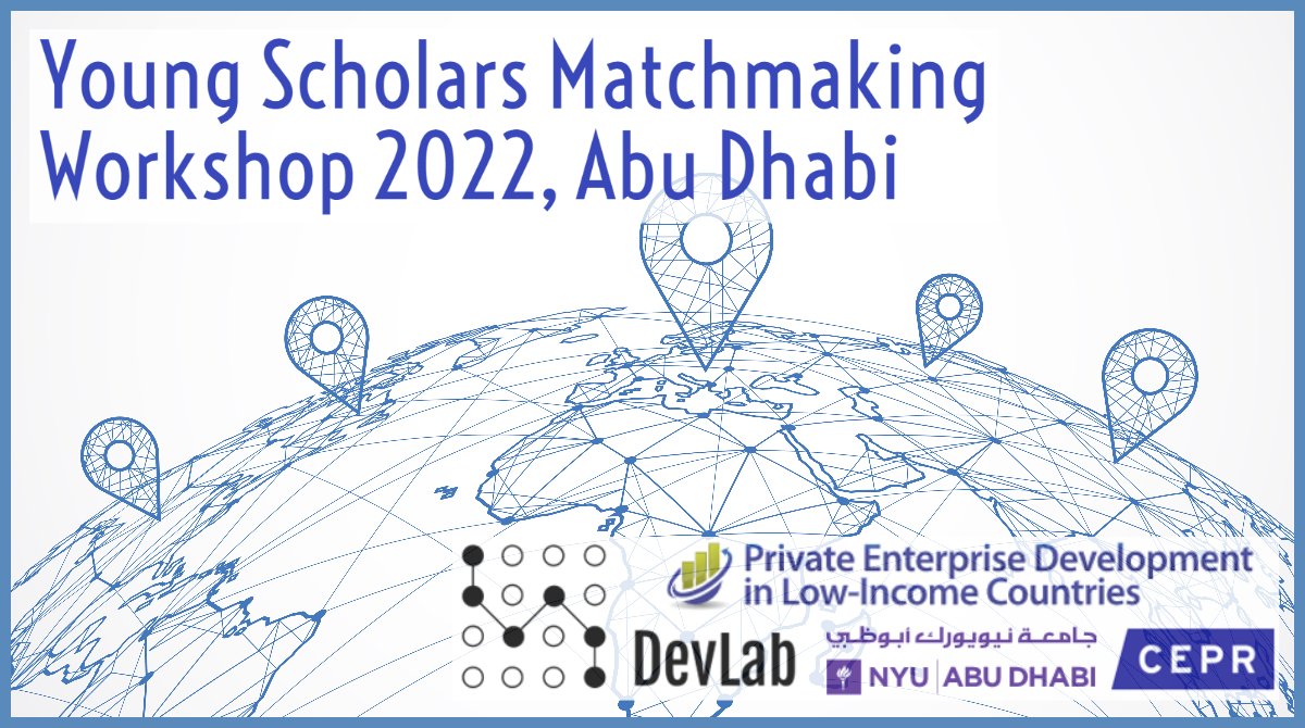 PEDL (@pedl_cepr) on Twitter photo This week PEDL and <a href="/NYUADDevLab/">NYU Abu Dhabi DevLab</a> welcome 16 #PhD students and young scholars to our Matchmaking Workshop. This workshop brings together young economists from 15 institutions in 9 countries to work on new collaborative #research projects in LICs. This week PEDL and <a href="/NYUADDevLab/">NYU Abu Dhabi DevLab</a> welcome 16 #PhD students and young scholars to our Matchmaking Workshop. This workshop brings together young economists from 15 institutions in 9 countries to work on new collaborative #research projects in LICs.
