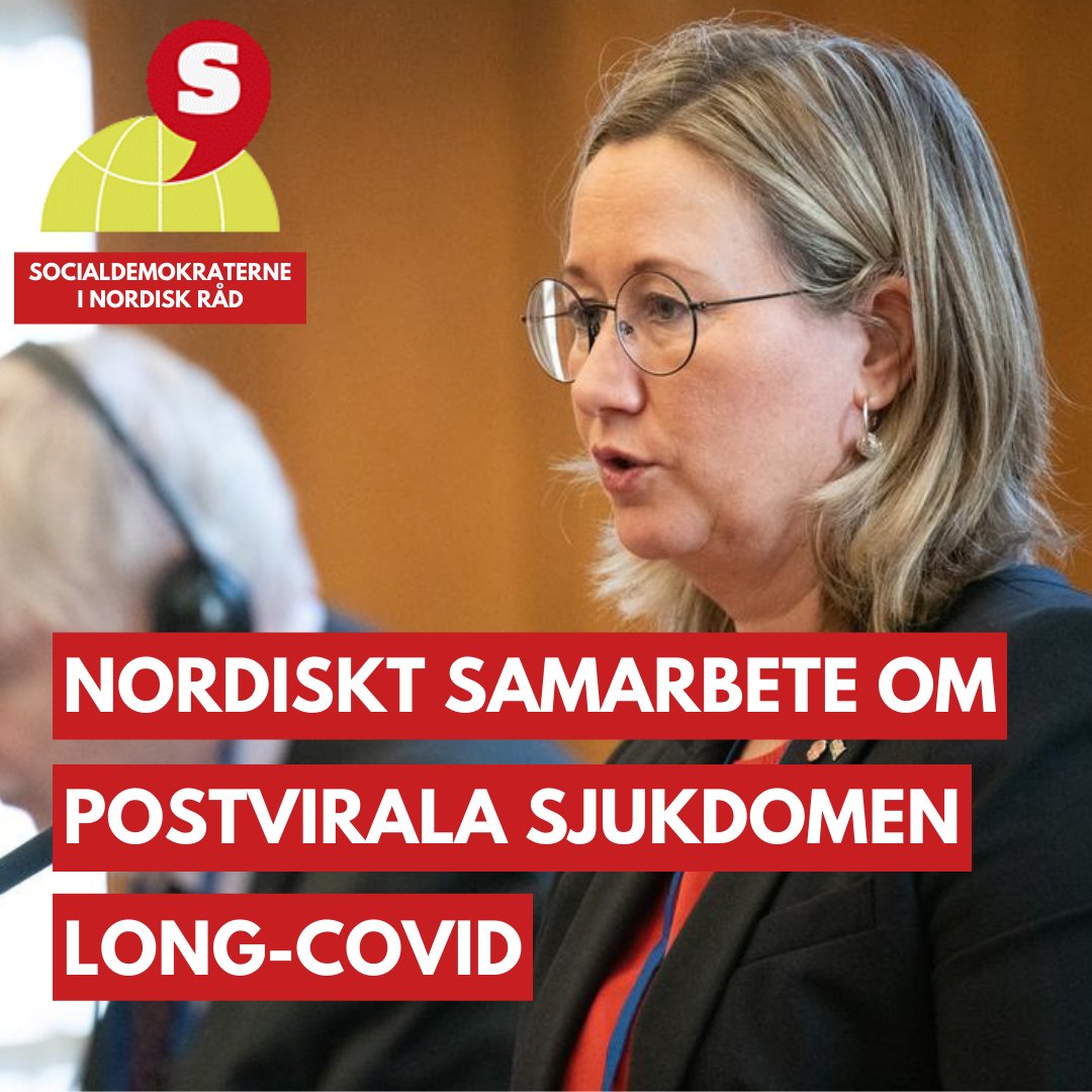 SocNR's tweet photo. Partiordförande for Ålands Socialdemokrater og formand for Udvalget for Kundskab og Kultur @GunellCamilla har sammen med S-Gruppen i Nordisk Råd taget initiativ til et forslag om nordiskt samarbete om postvirala sjukdomen long-covid: https://t.co/zTmgNMH2MU
#nrpol #nrsession https://t.co/QYZyPNq2eQ