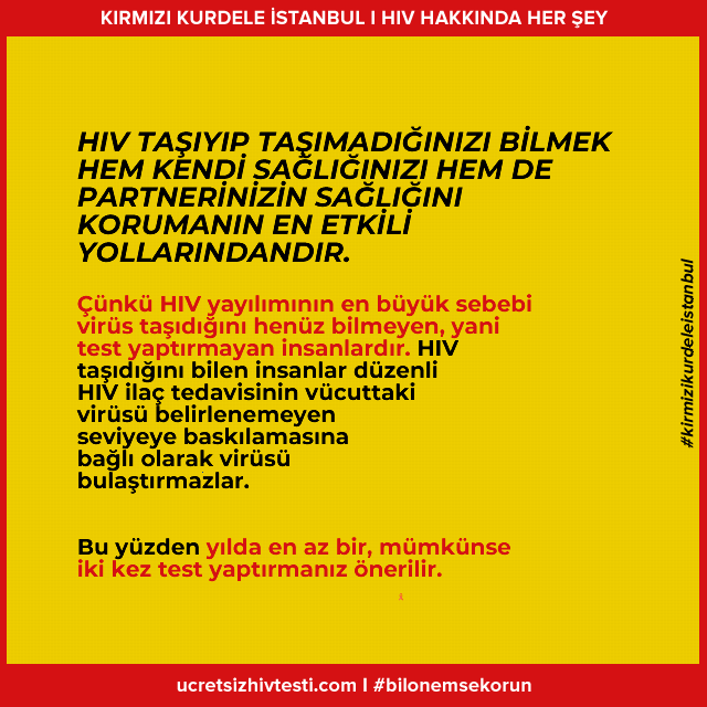 RedRibbonTR's tweet photo. Neden #hiv testi yaptırmalısınız?

(Ücretsiz ve kimlik bilgisi vermeden test yaptırma olanakları için https://t.co/fuepIJCiza)

#kirmizikurdeleistanbul
#bilonemsekorun https://t.co/E3tqWwUkWz