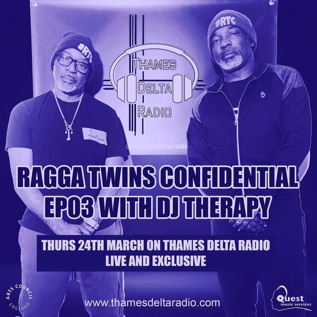 This Thursday on Thames Delta Radio 7-9PM 

Catch me on there with <a href="/raggatwinz/">Flinty Badman  RTC</a> <a href="/TheRaggaTwins/">Ragga Twins</a> <a href="/raggatwinz/">Flinty Badman  RTC</a> Confidential 🙏🏼🙏🏼

Having a chat about Life, Therapy, Jungle and probably a little football 👌🏼🤣 ⚽️
With a little guest mix after 👊🏼💯
Looking forward to this one